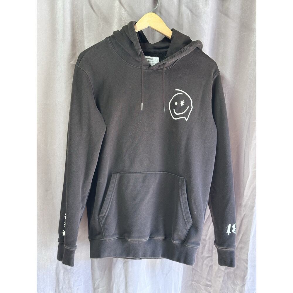 Dutch Bros Coffee Women's Brown Hoodie With Smiley Face Sweatshirt Xs